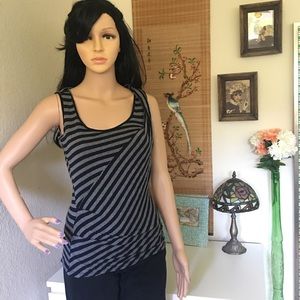 Oasis Assymetrical Striped Sleeveless Top